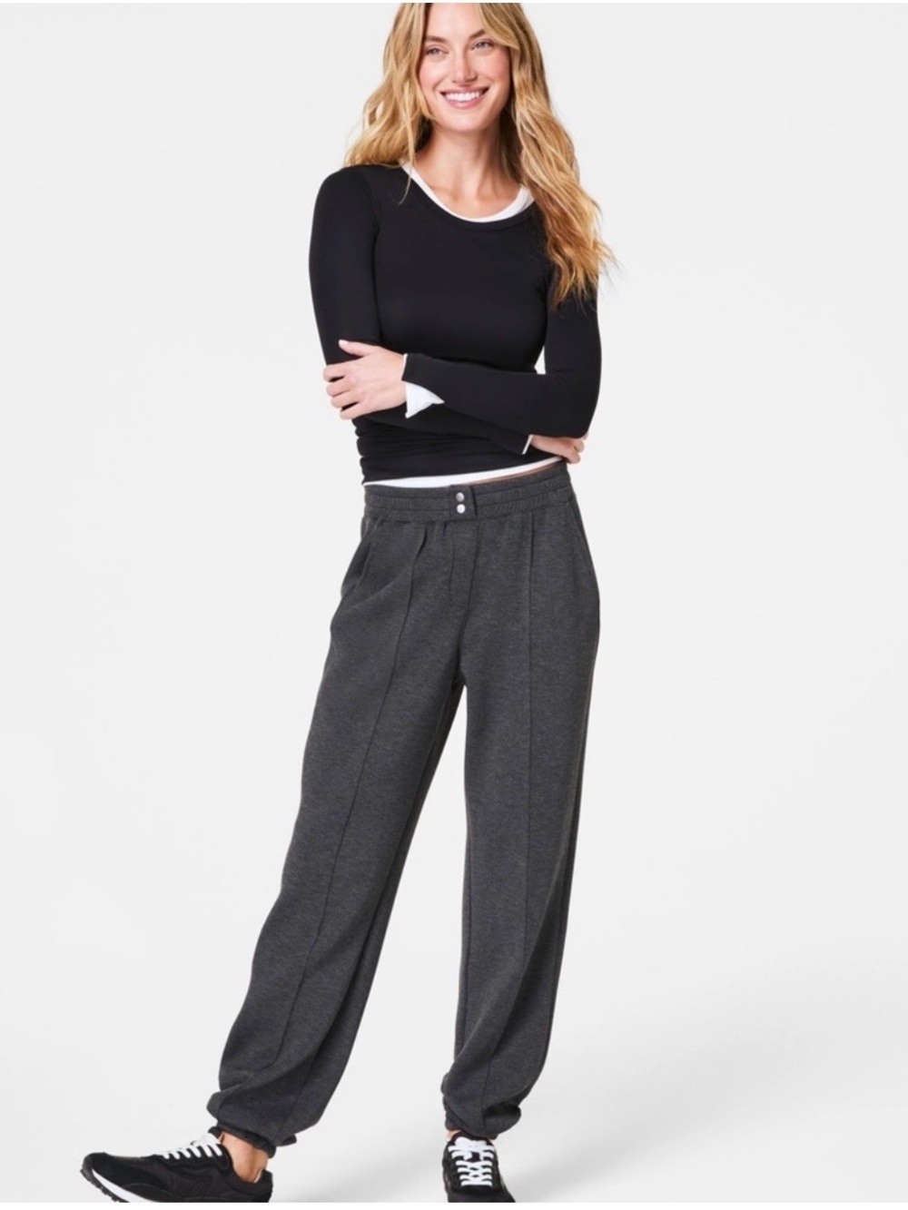 NWT SPANX AirEssentials Brushed Jogger in Dark Heather Grey Size Medium